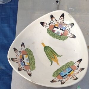 Tribal Art Ceramic Plate - Multicolor 11"OD